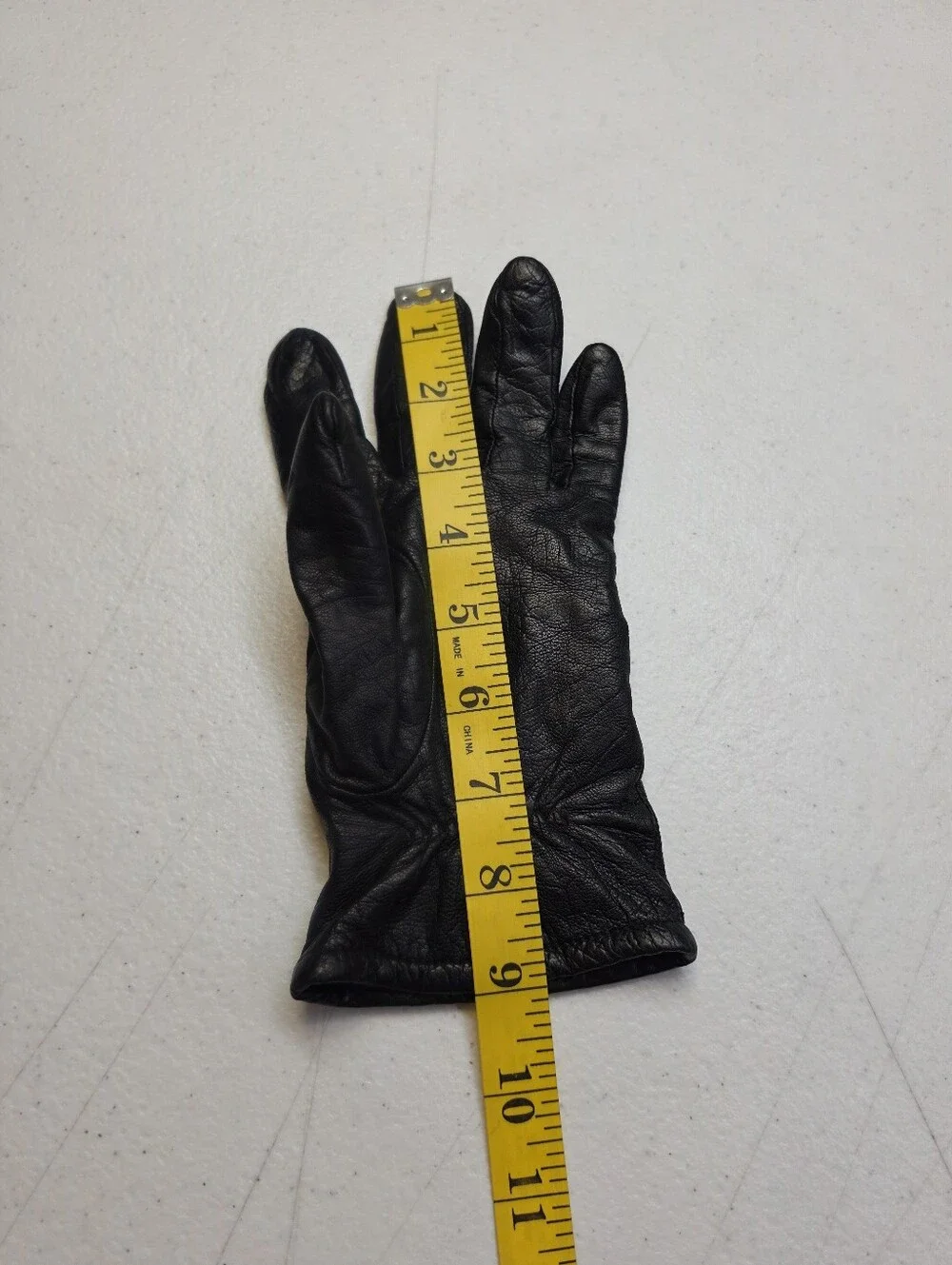 Fownes Short Black Leather Driving Gloves